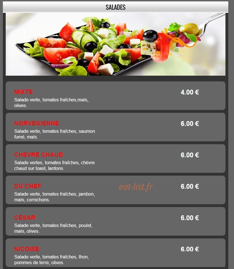 Planete Pizza — carte page 12