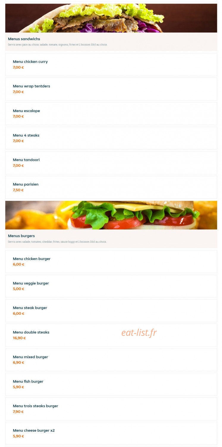 Sen Chicken — carte page 3