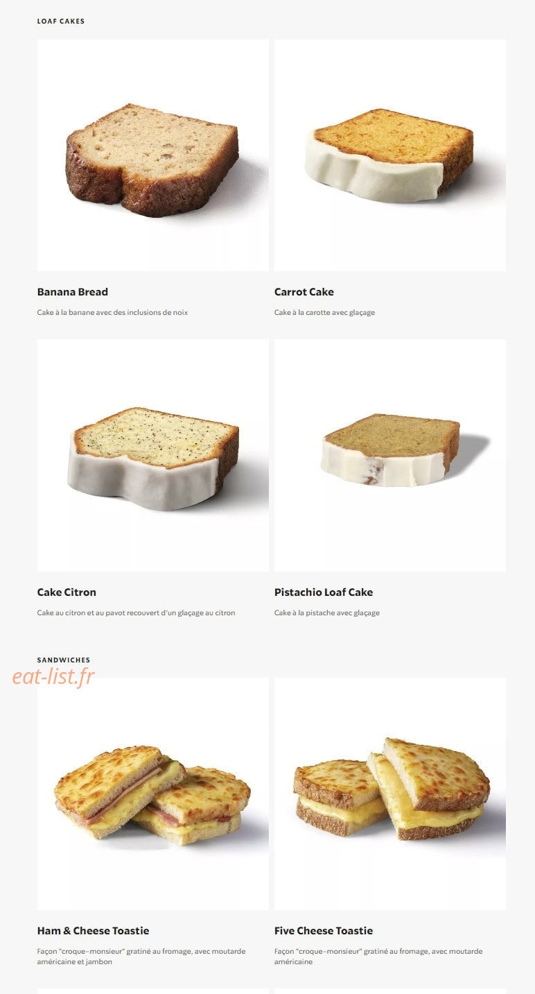 Starbucks Coffee — carte page 18