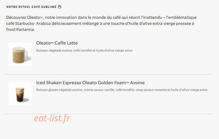 Starbucks Coffee — carte page 24