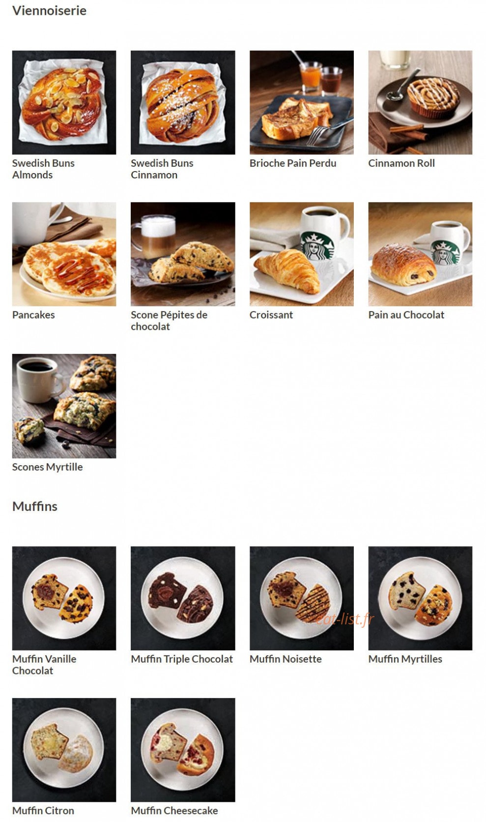 Starbucks coffee — carte page 2