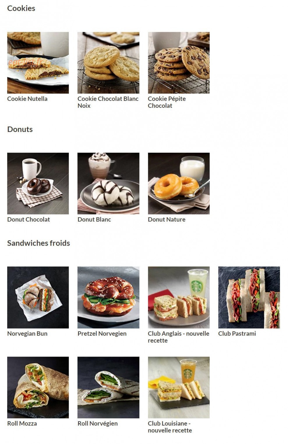 Starbucks coffee — carte page 3