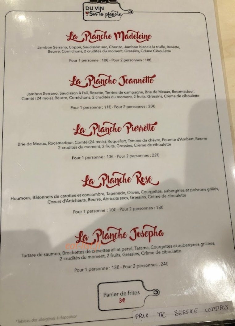 Du Vin sur la Planche — carte page 2