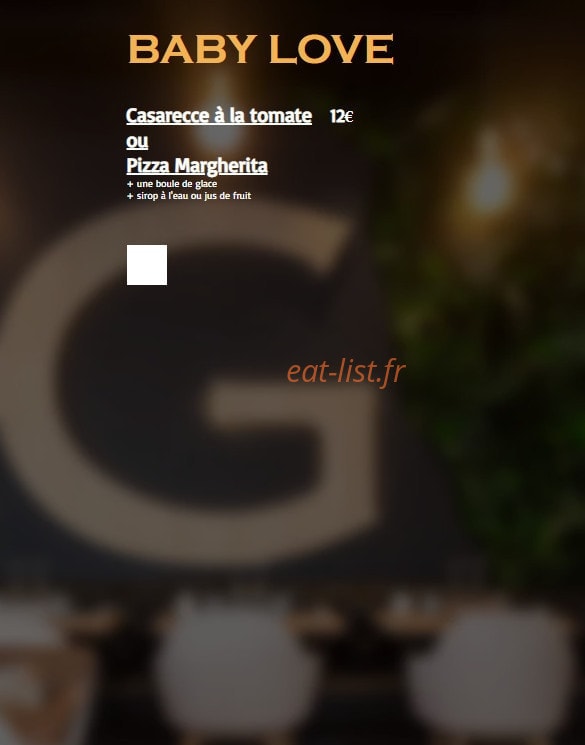 Carte et menu de Graziella à Joinville le Pont — Les baby love