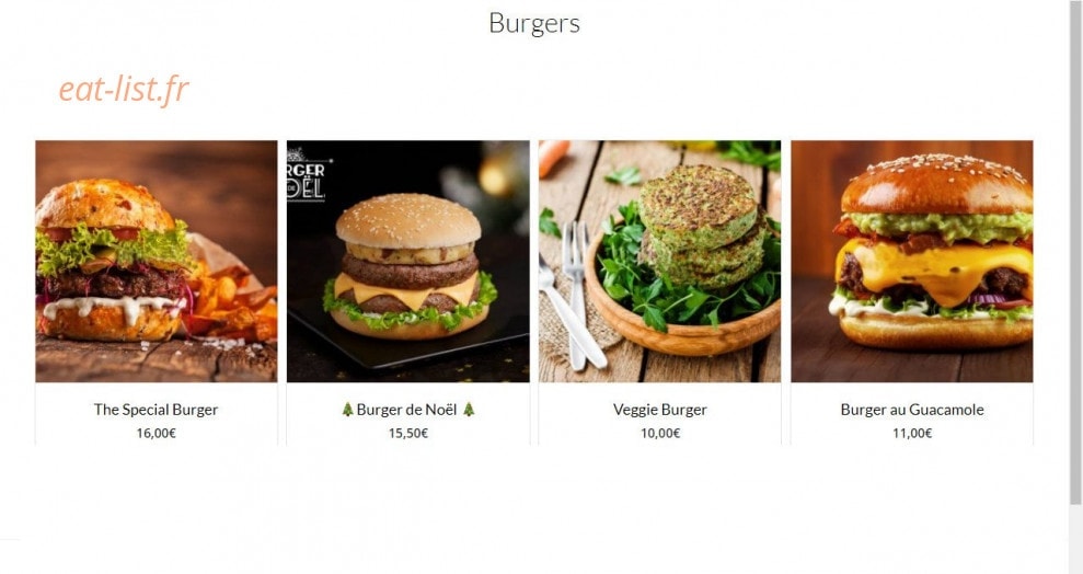 House of burgers — carte page 1