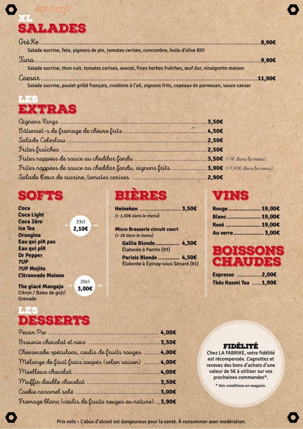 La Fabrike — carte page 2