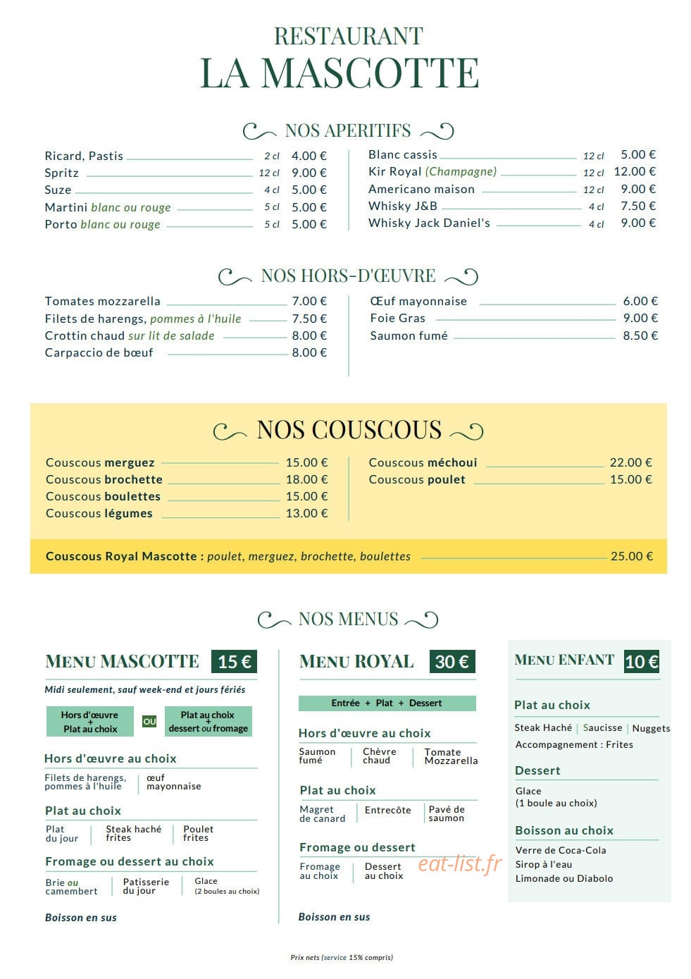 La Mascotte — carte page 2