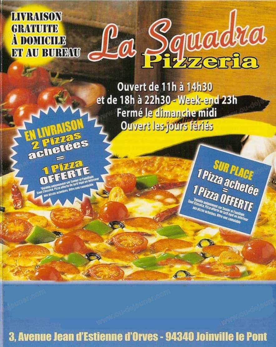 La Squadra Pizza — carte page 1