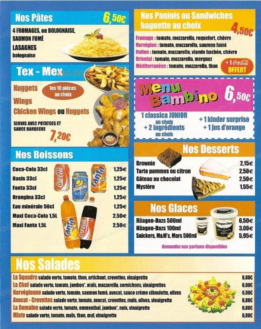 La Squadra Pizza — carte page 3