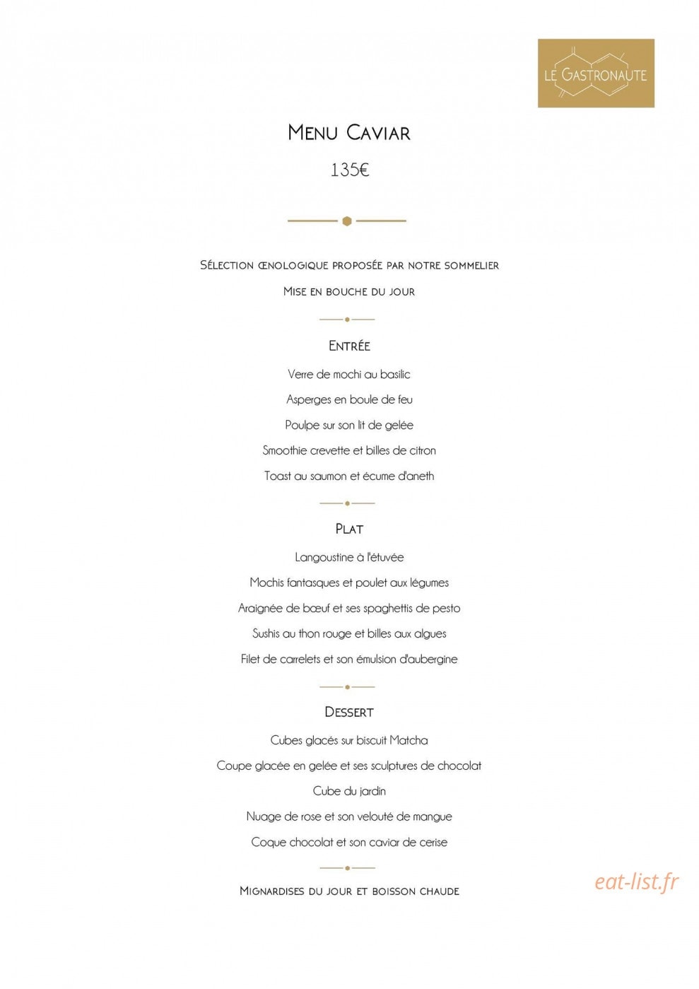 Le Gastronaute — carte page 3