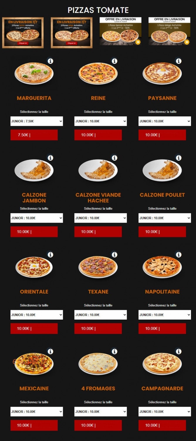 Allo pizza — carte page 3