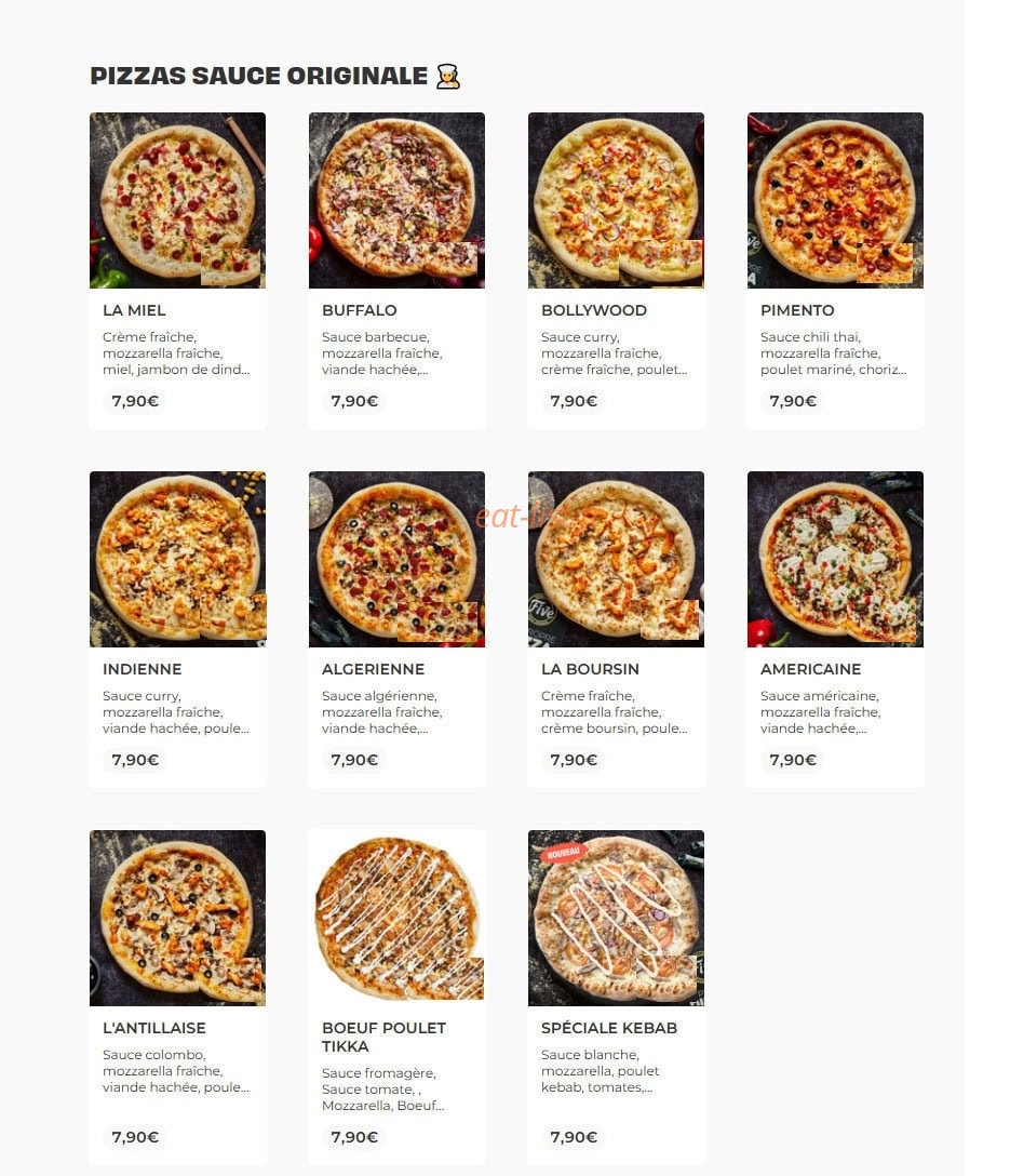 Five Pizza Original — carte page 4