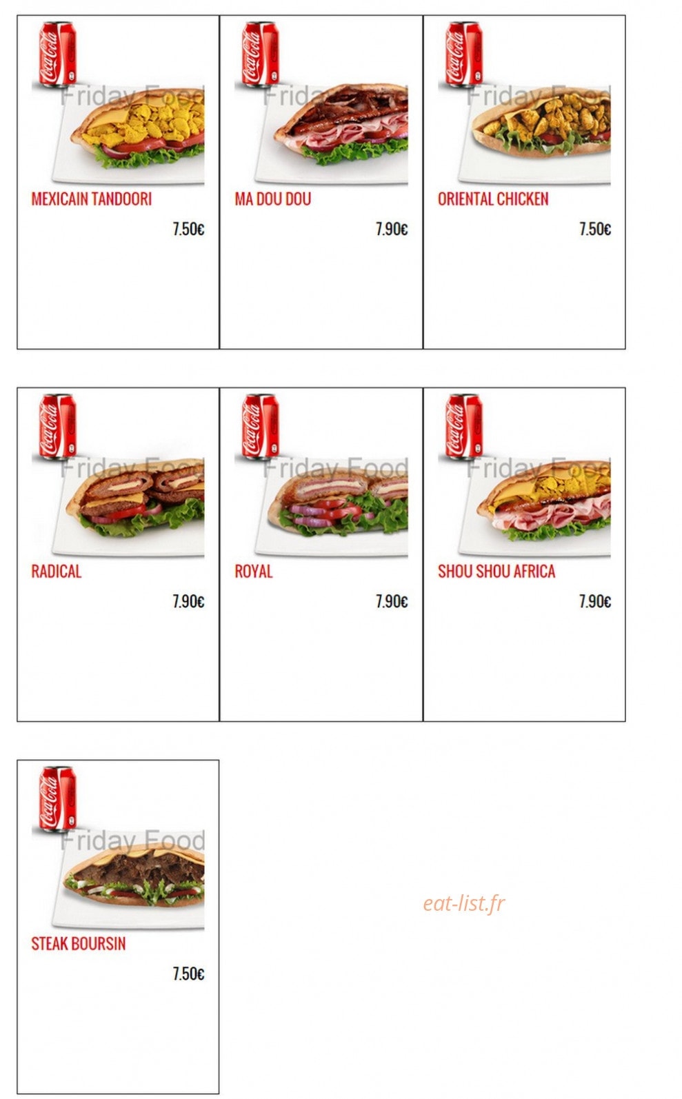 Friday Food — carte page 5