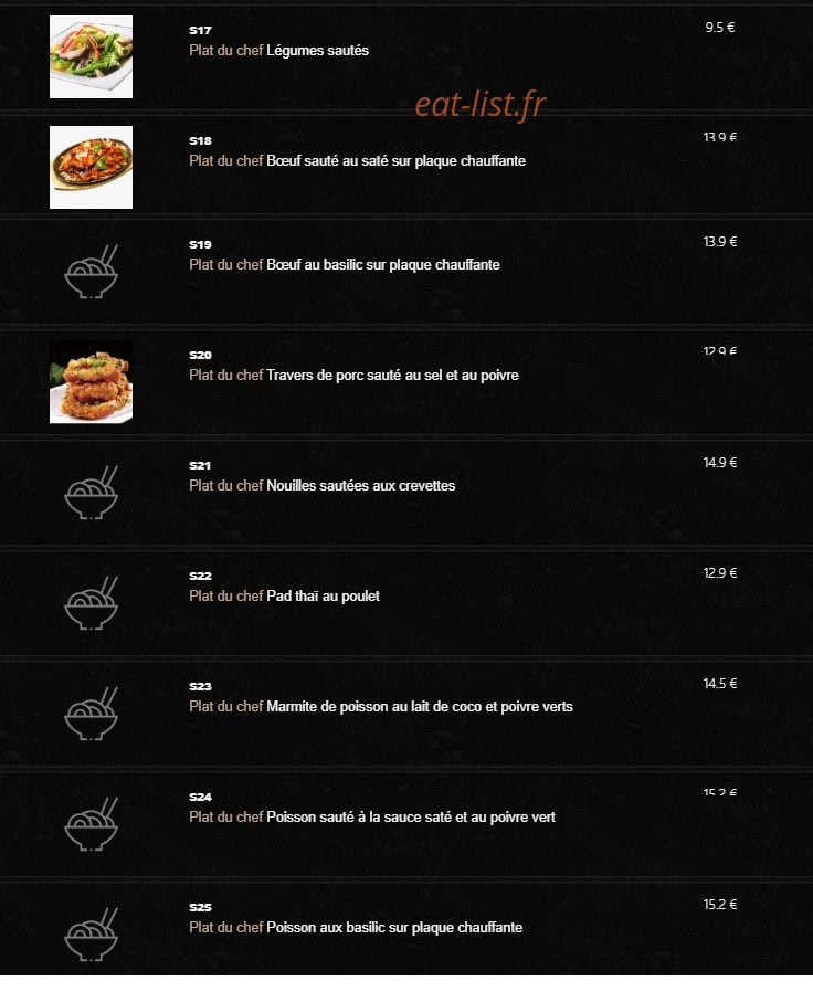 Carte et menu de Le Saigonnais à Villiers sur Marne — Les plats du chef page 3