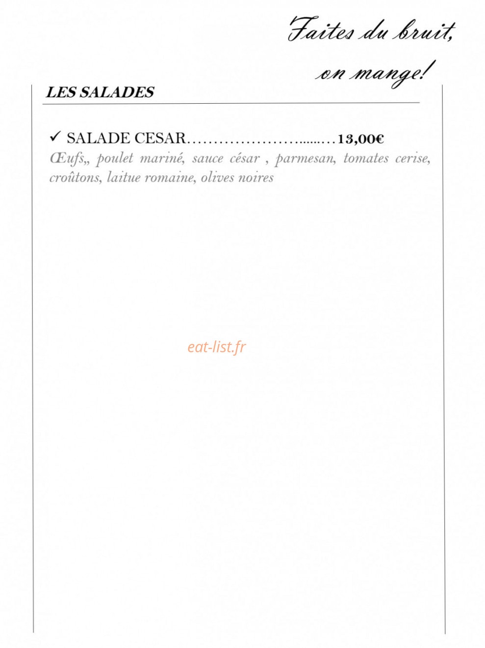 Backstage Café — carte page 3
