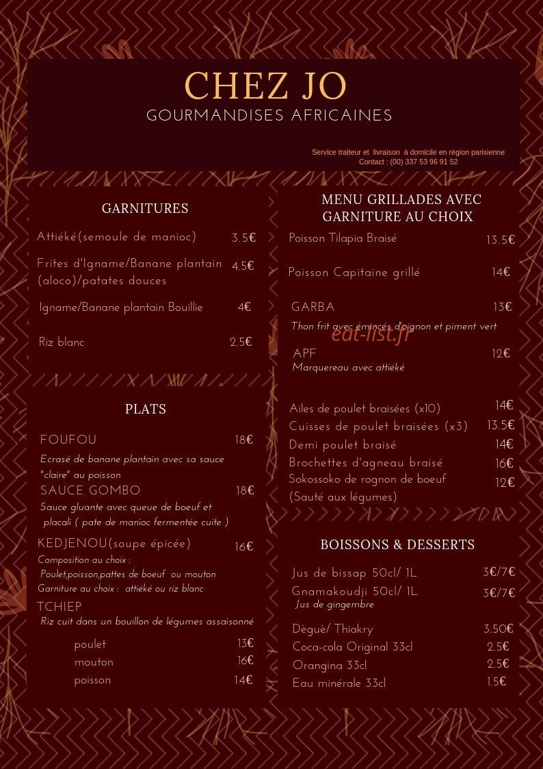 Chez Jo — carte page 1
