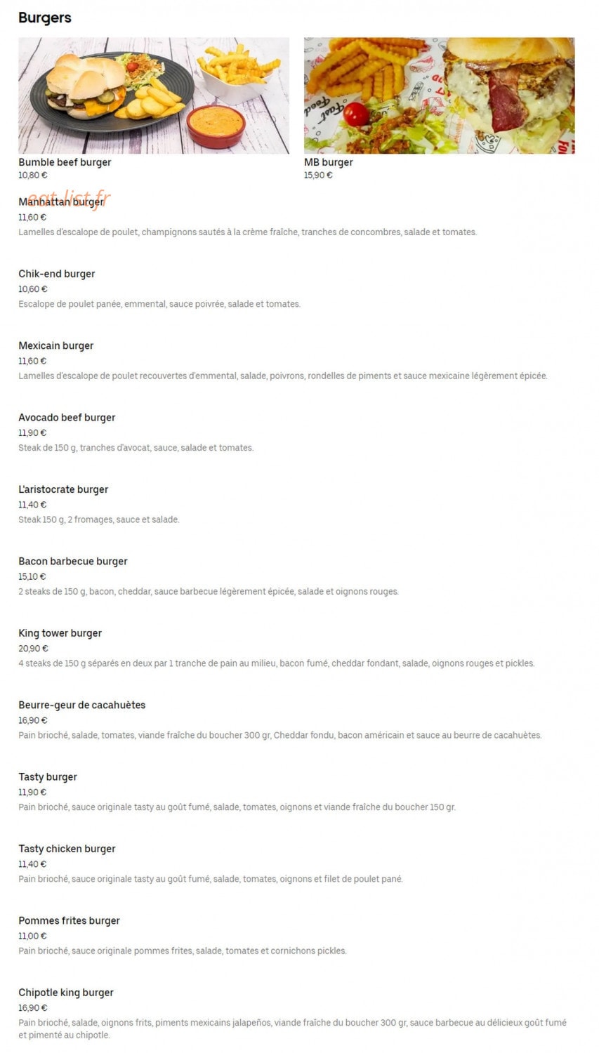 MB Manhattan burger — carte page 5