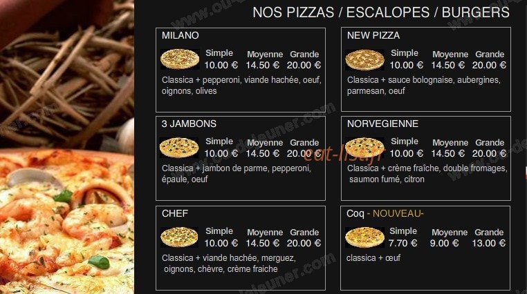 New Pizza — carte page 8