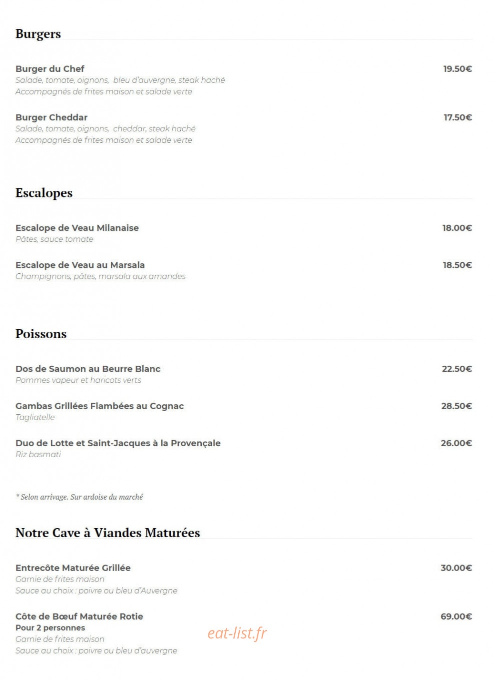 Chez Charles — carte page 4