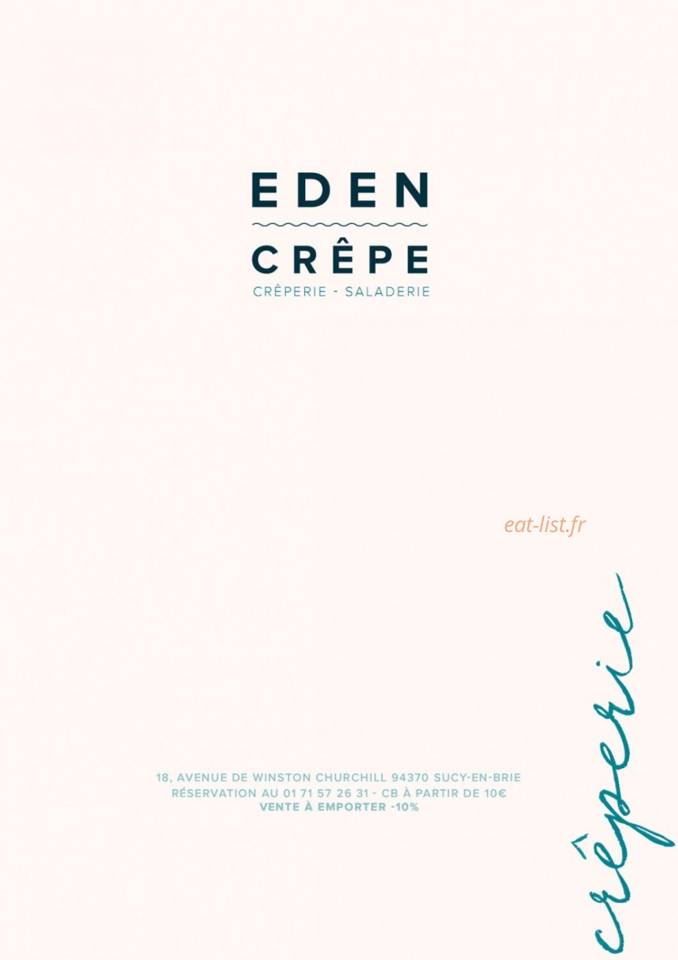Eden Crêpe — carte page 1