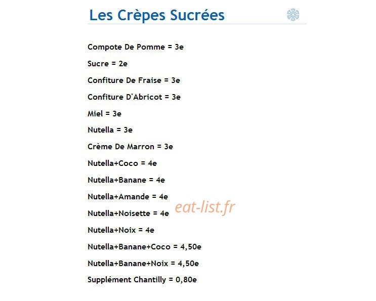 La Crepe Des Lions — carte page 2