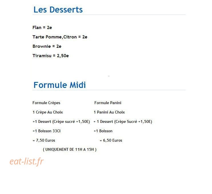 La Crepe Des Lions — carte page 6