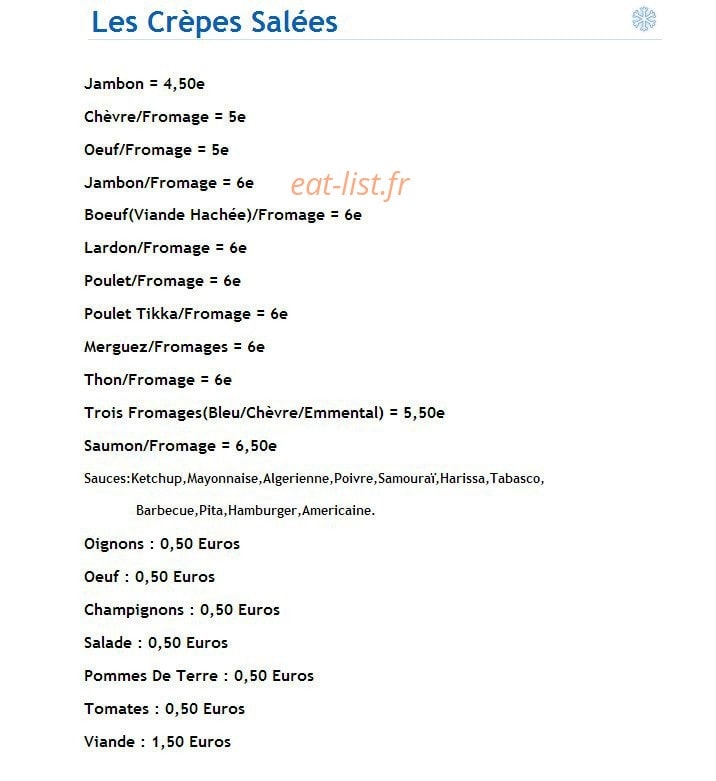 La Crepe Des Lions — carte page 1