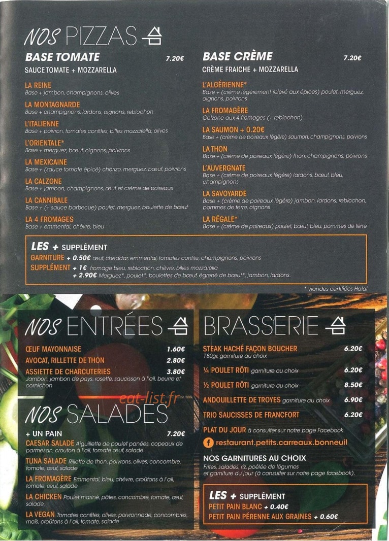 Les Petits Carreaux — carte page 3