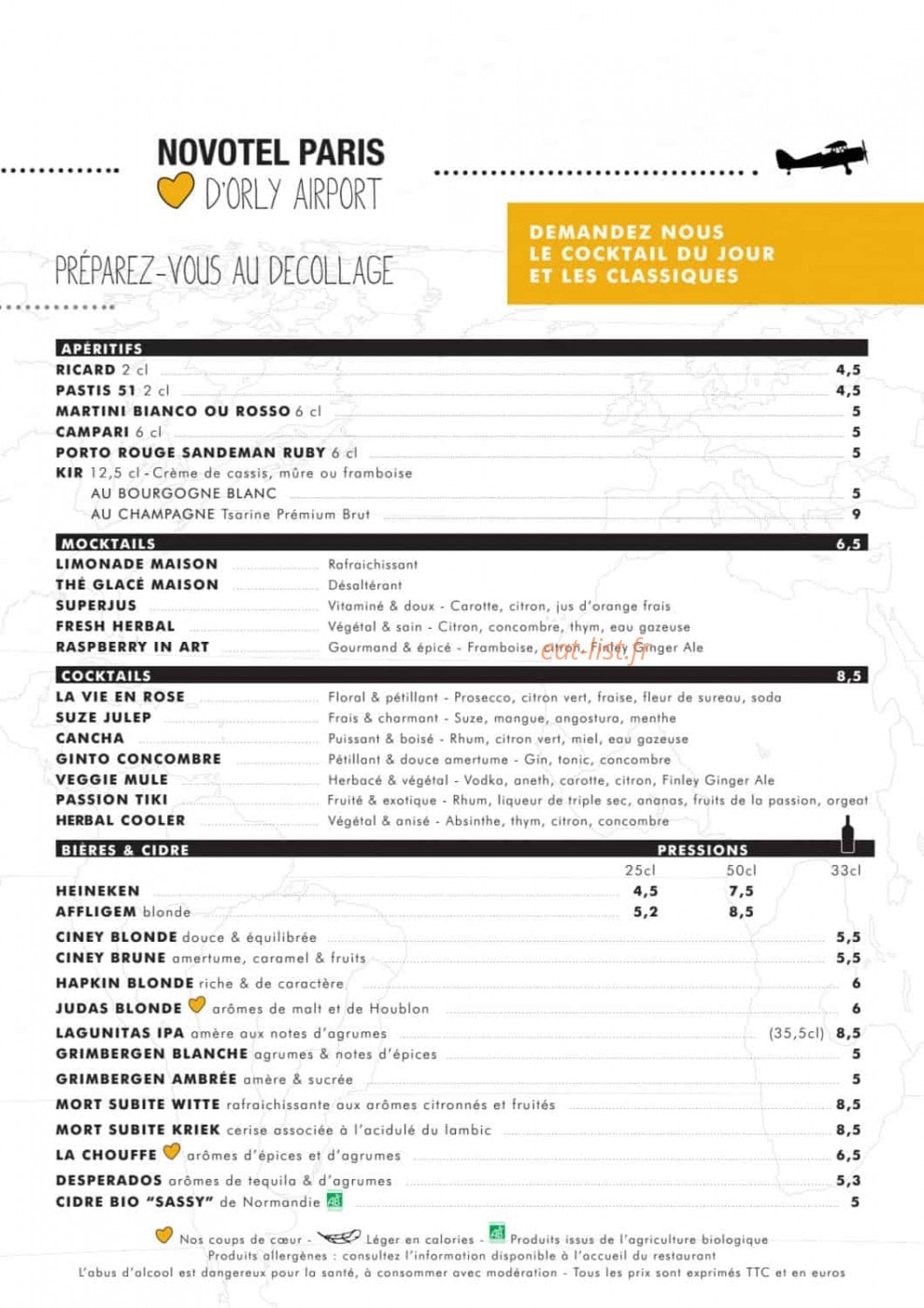 Gourmet Bar — carte page 1
