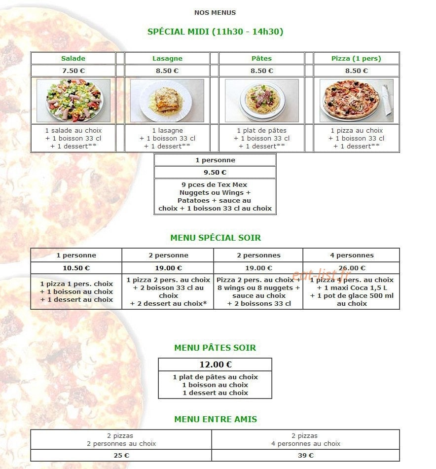 Allo pizza service — carte page 4