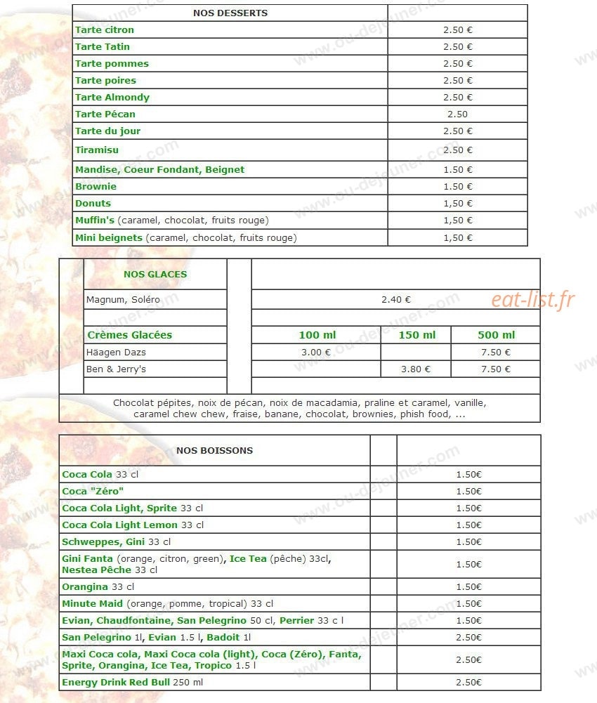 Allo pizza service — carte page 3