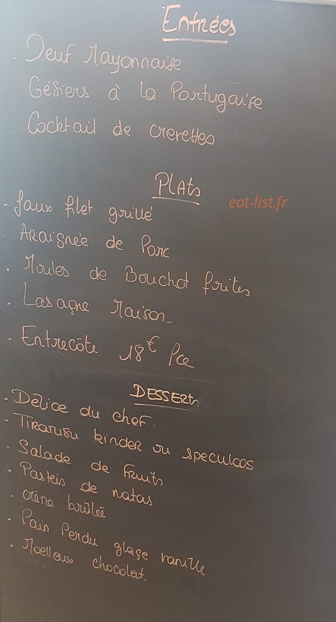 Chez Amandine — carte page 1