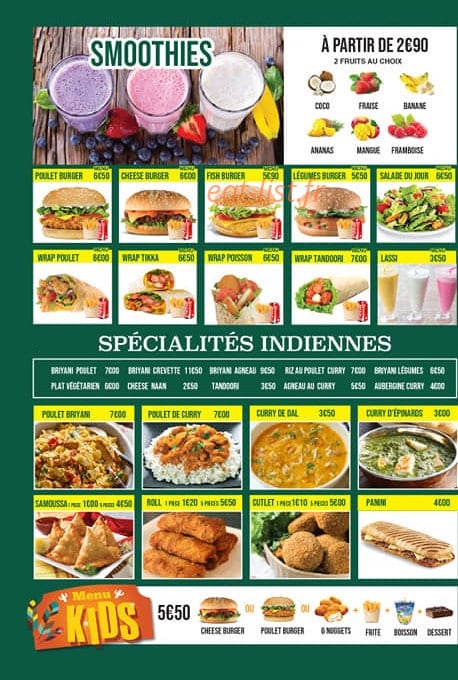 Crep & Spécialité Indienne & Tacos — carte page 4