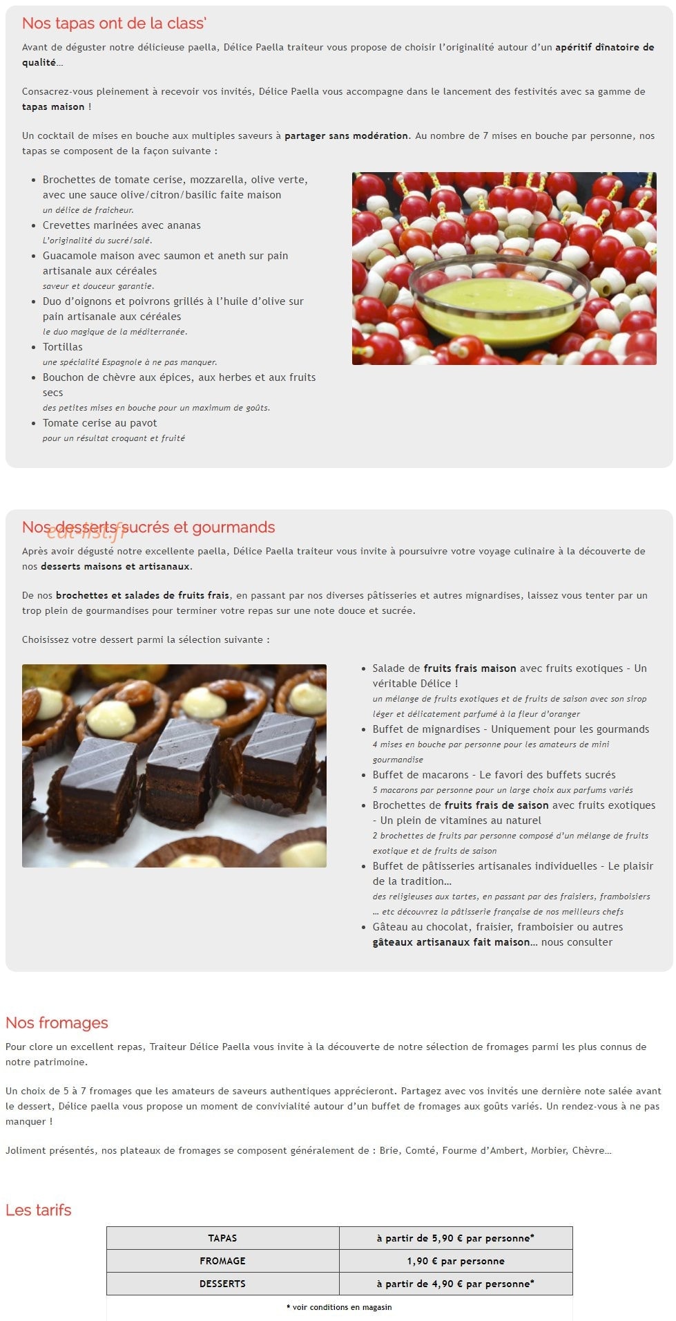 Délice Paëlla — carte page 2