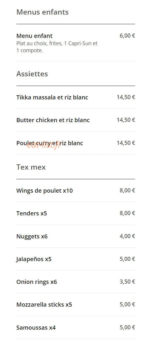 Desi burger — carte page 4