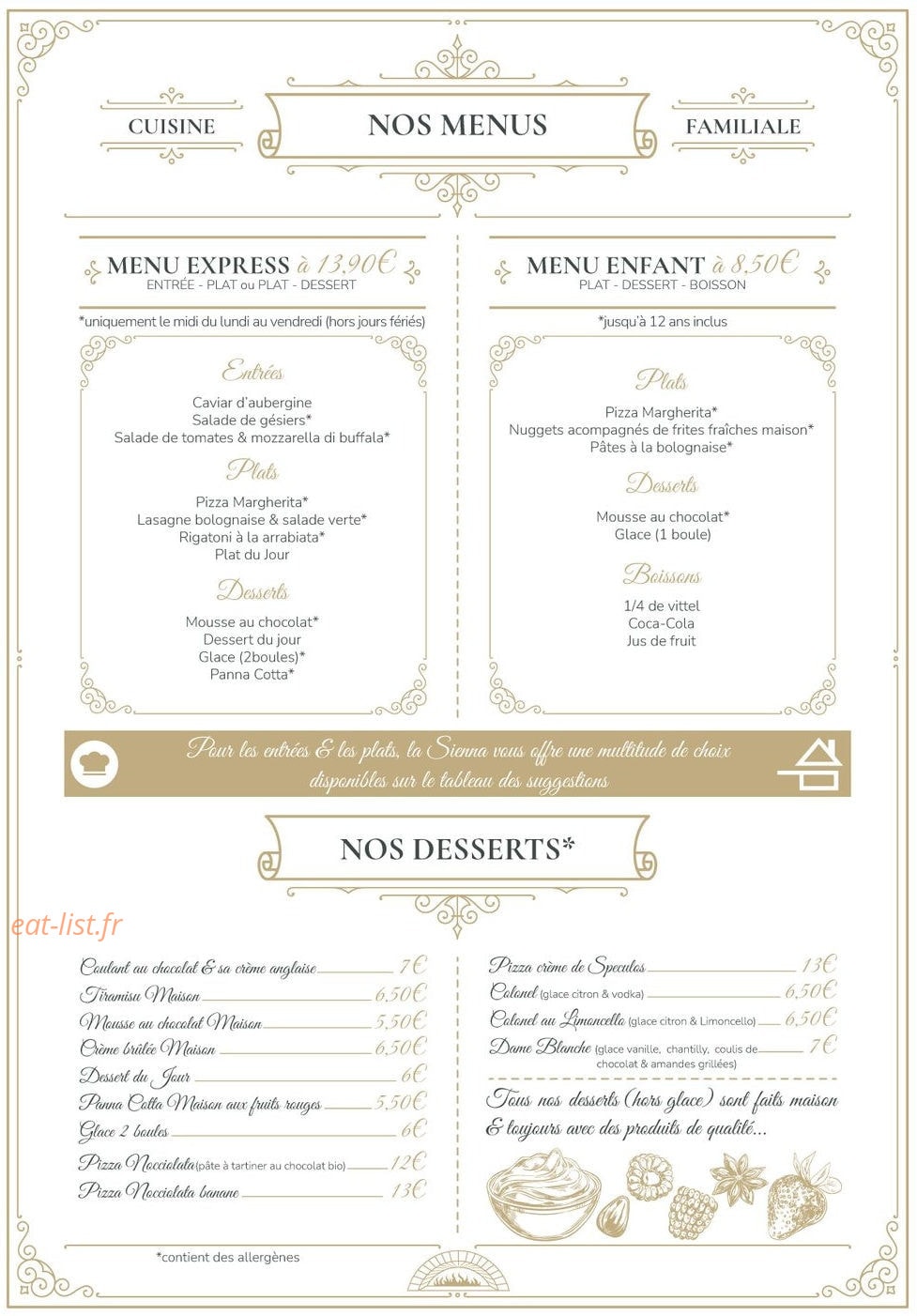 La Sienna — carte page 2