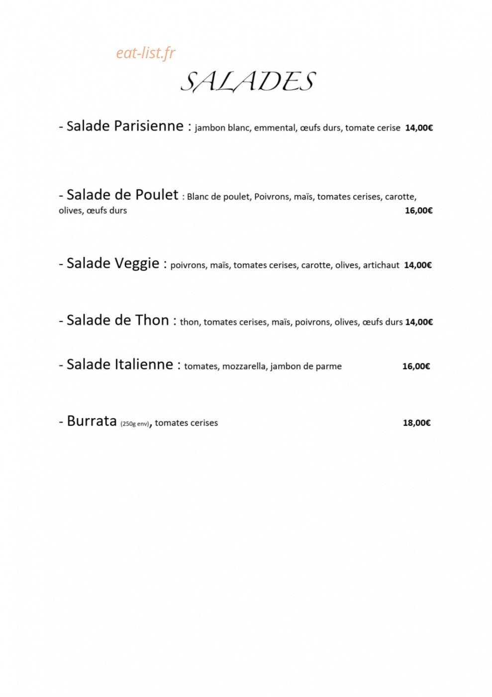 Le Saint Claire — carte page 2