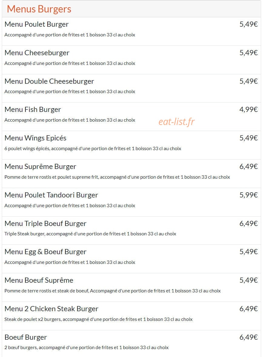 Maxin Chicken — carte page 3