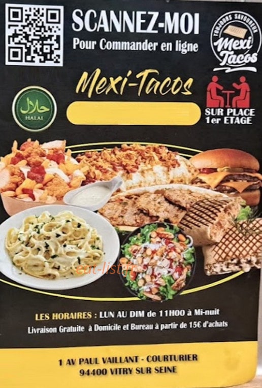 Mexi Tacos — carte page 1