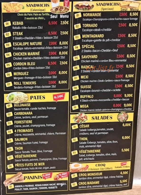 Mexi Tacos — carte page 3