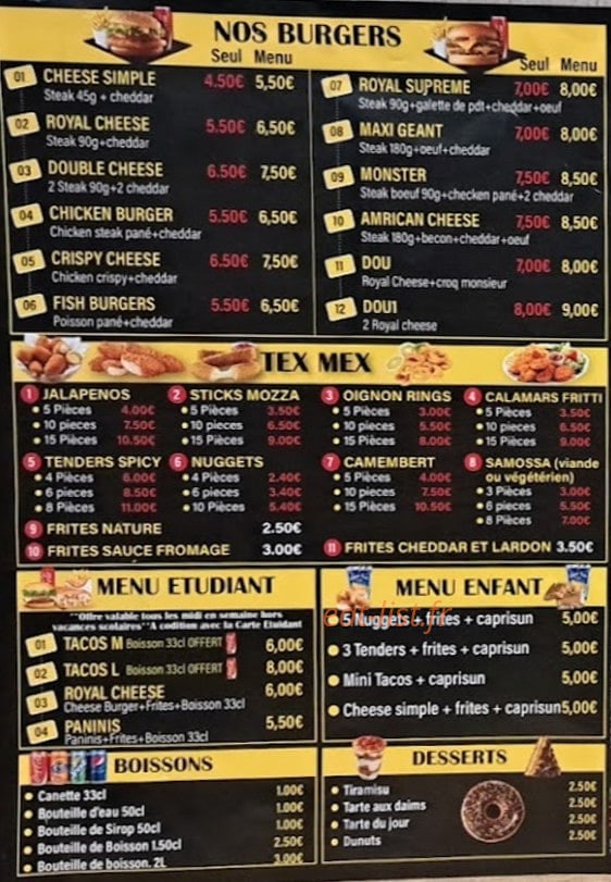 Mexi Tacos — carte page 4