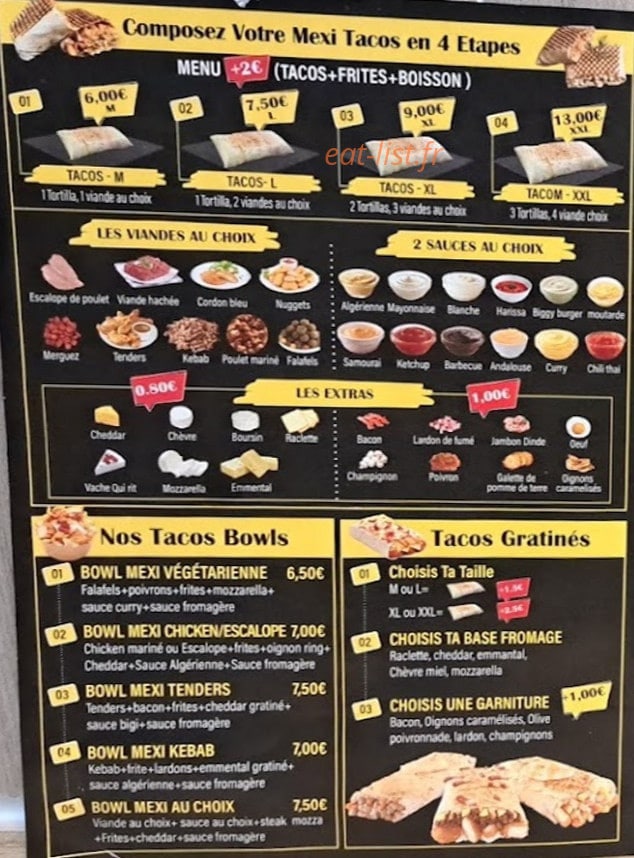 Mexi Tacos — carte page 2