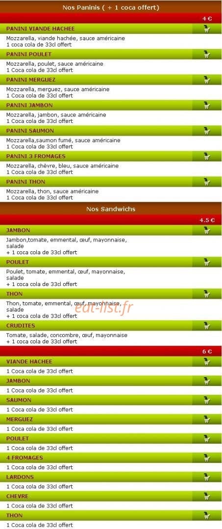 Pizza Express — carte page 3
