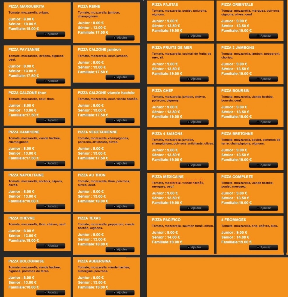 Pizza Pronto — carte page 3