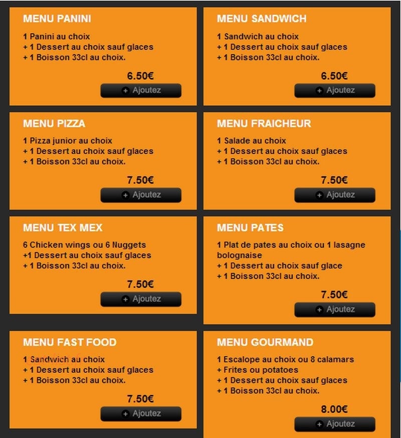 Pizza Pronto — carte page 2