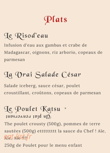 Quality Street — carte page 5