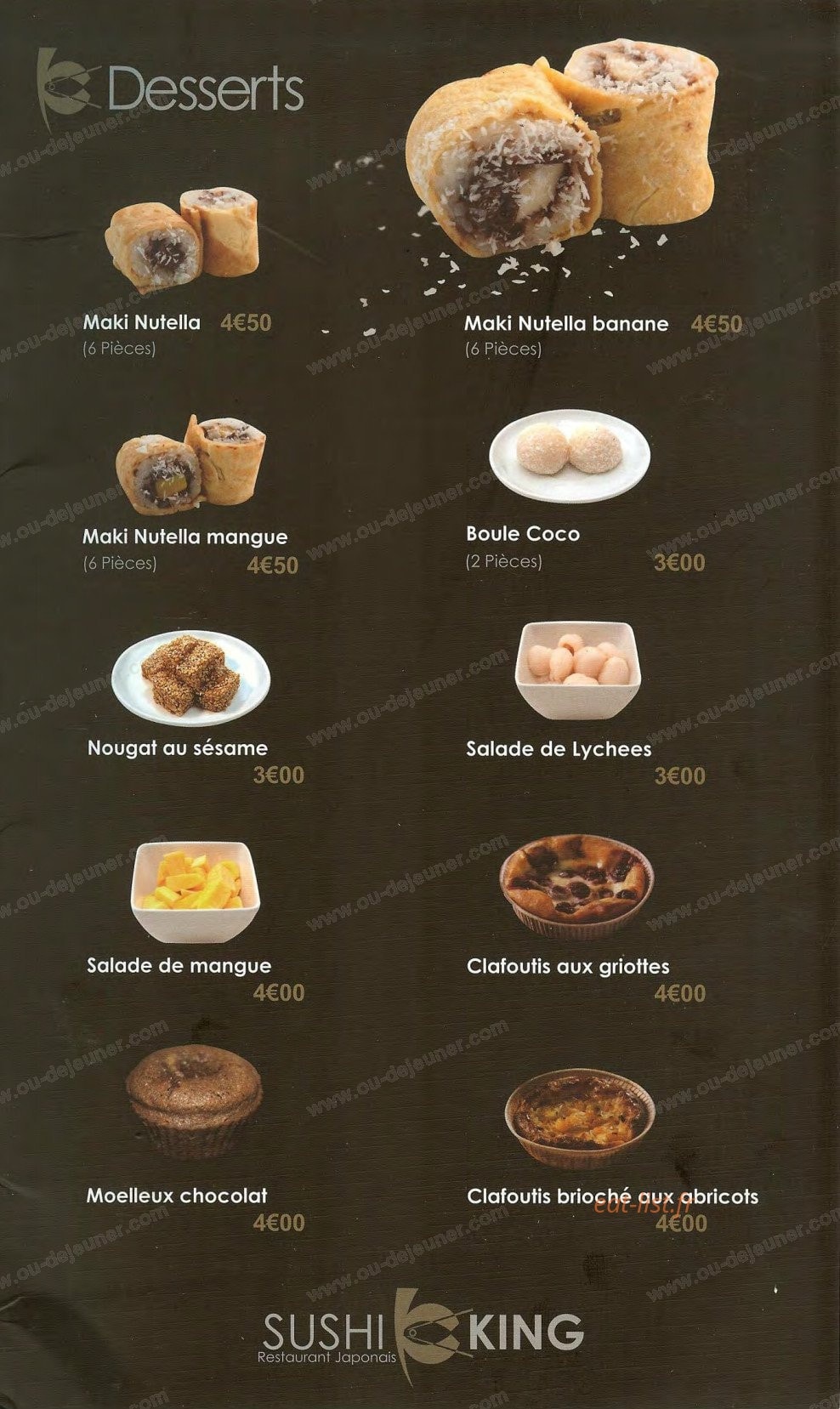 Sushi King — carte page 23