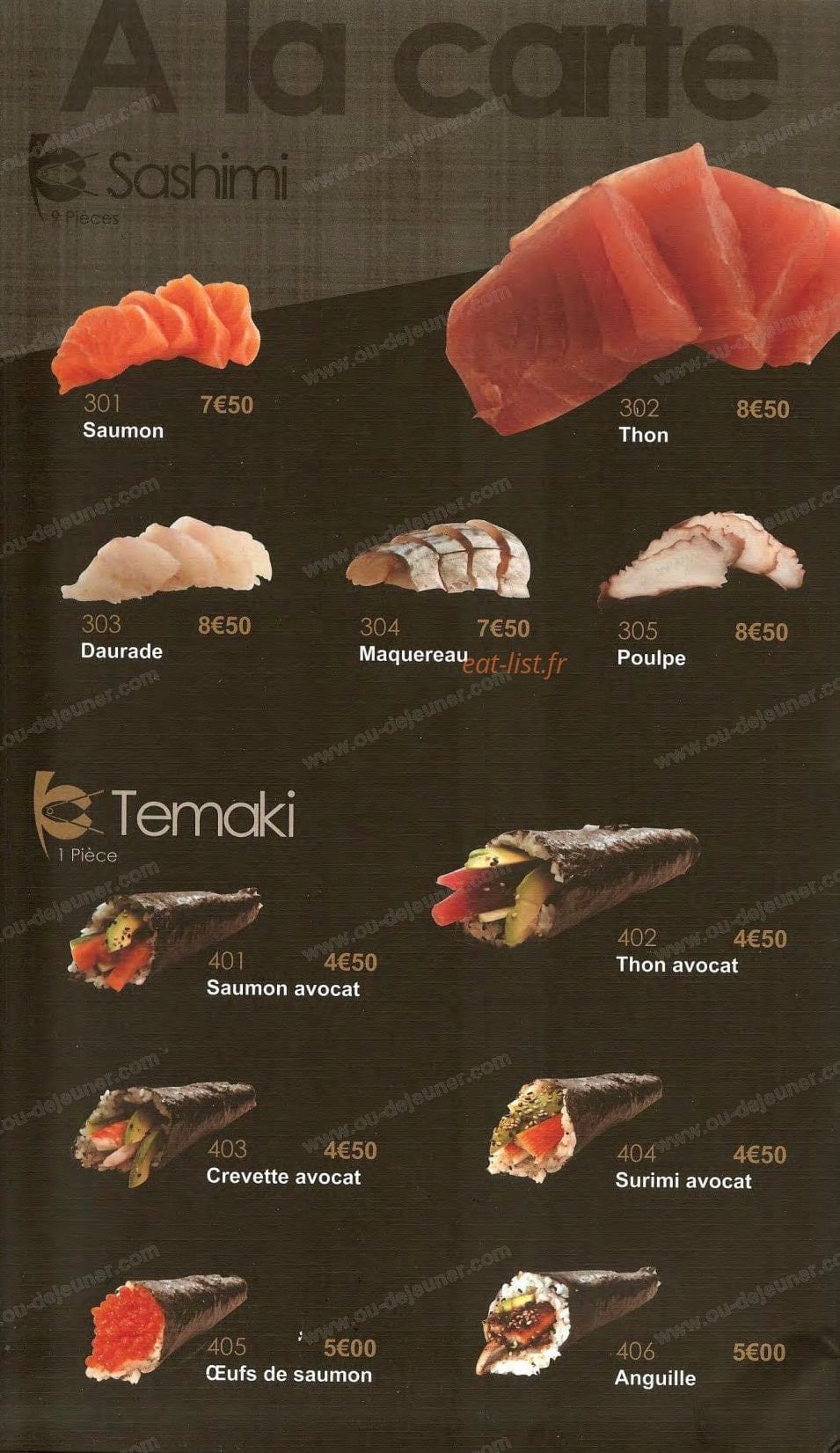 Sushi King — carte page 16