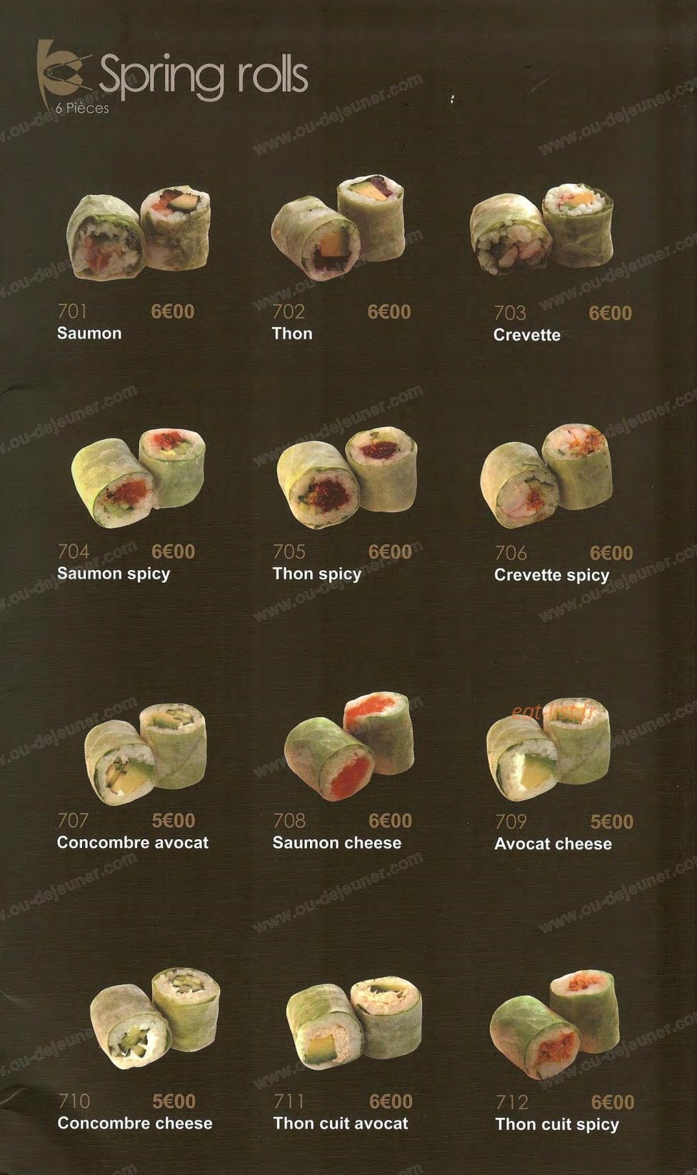 Sushi King — carte page 19