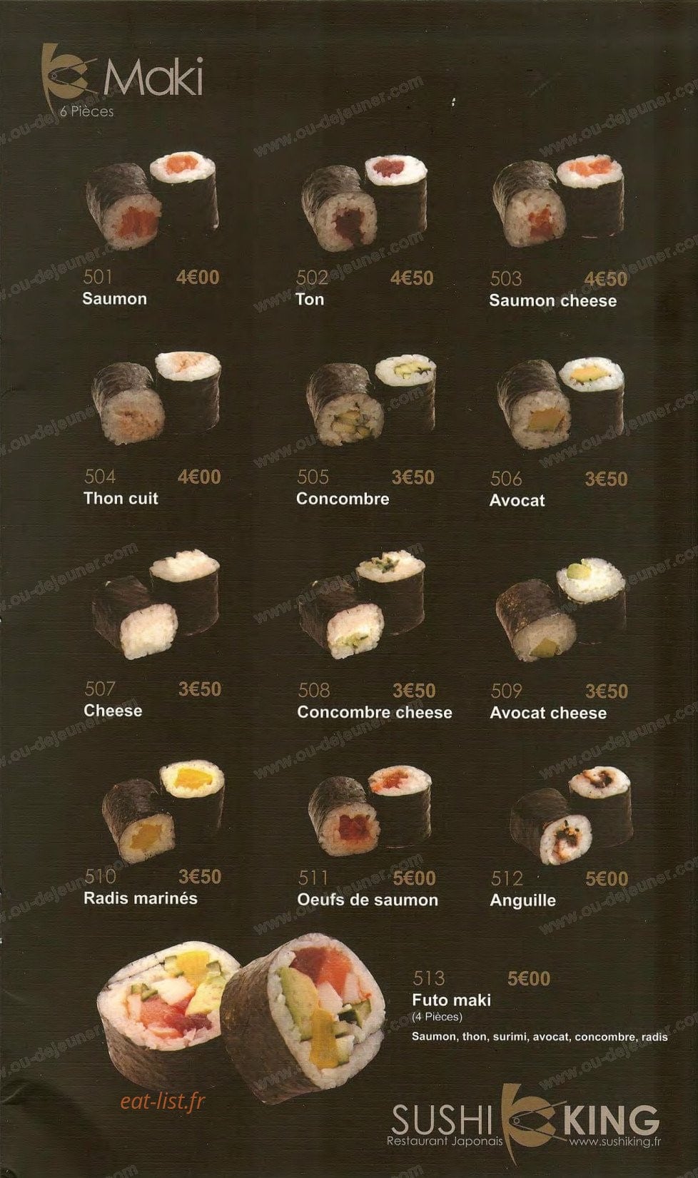 Sushi King — carte page 17